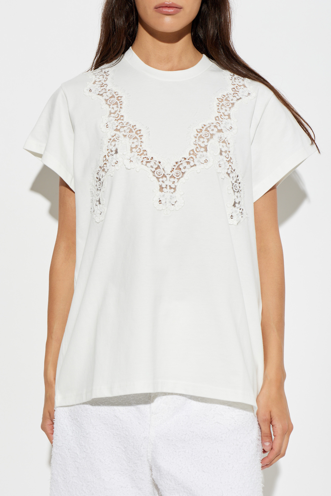 Stella McCartney T-shirt with decorative knit | Women's | Vitkac